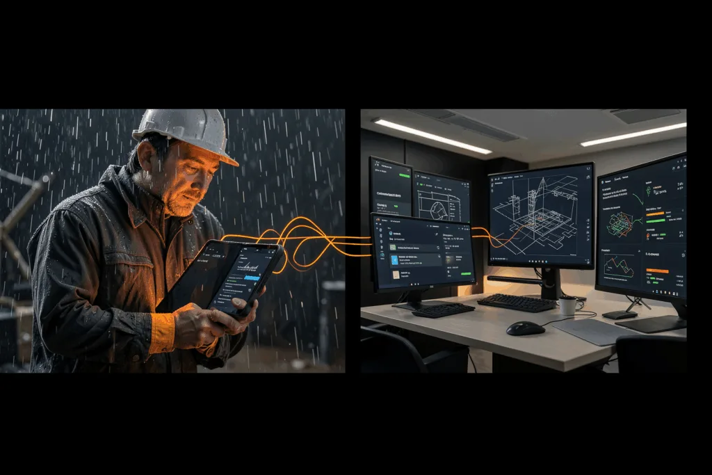 Illustration : Informatique BTP : Connecter le chantier et les bureaux d'études sans rupture de charge