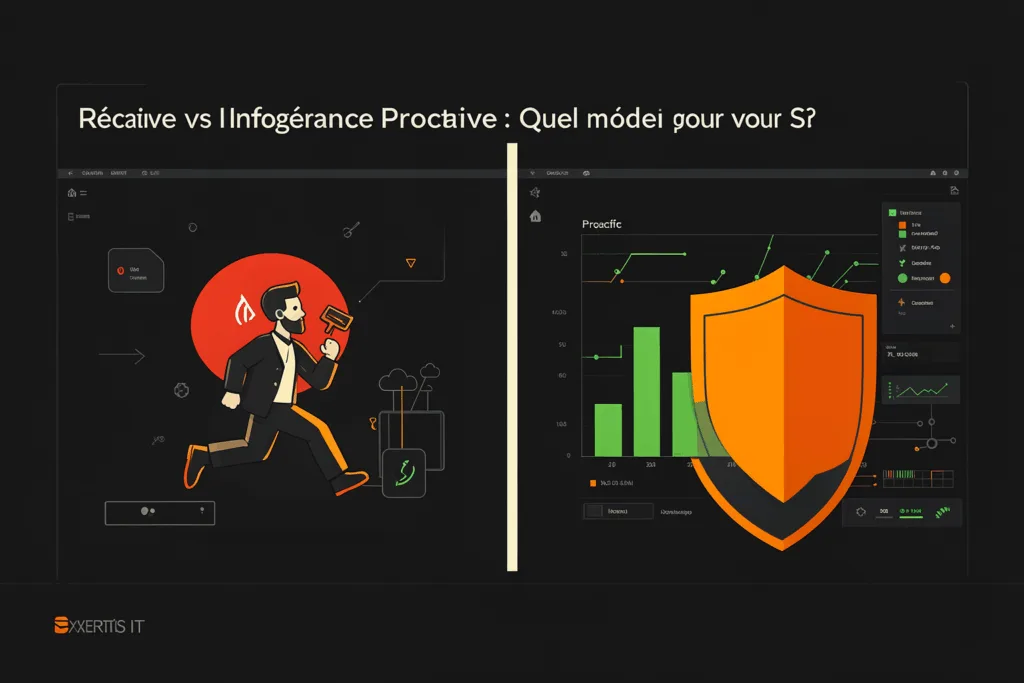 Illustration : Maintenance Réactive vs Infogérance Proactive : Quel modèle pour votre SI ?