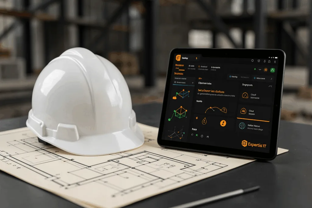 Illustration : Informatique secteur construction BTP : sécuriser les données et la productivité sur chantier comme au siège